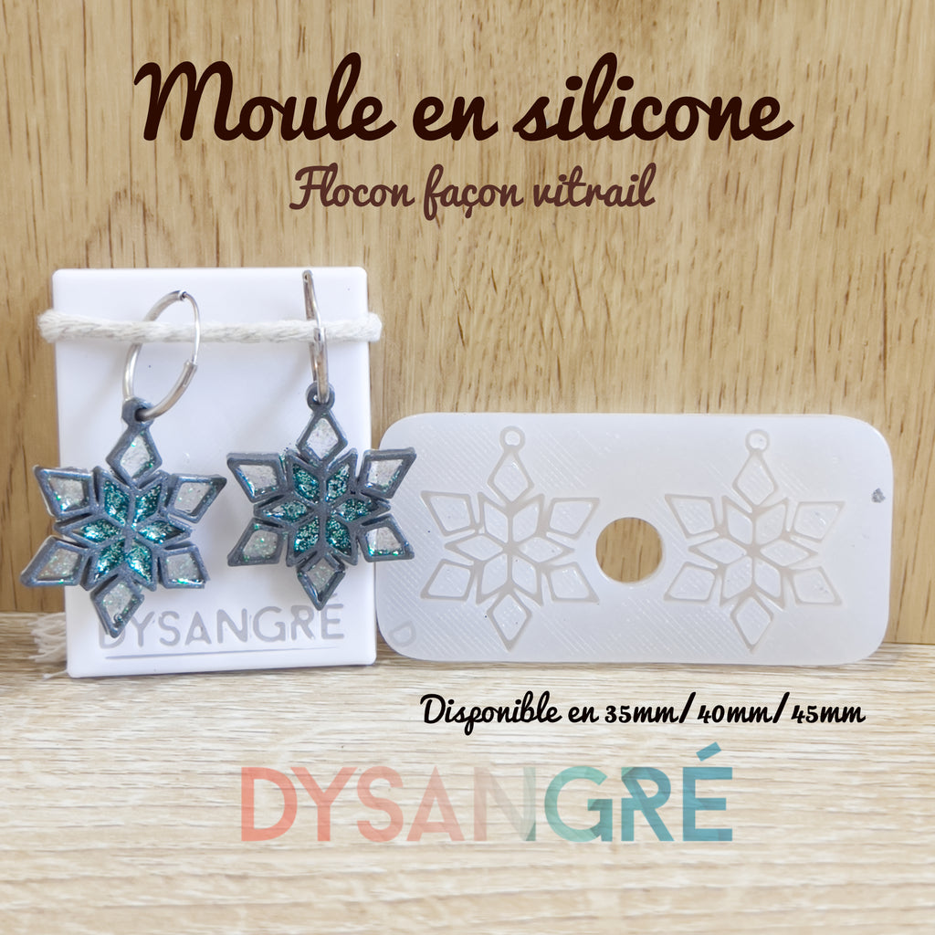 Moule en silicone Façon vitrail flocon de neige