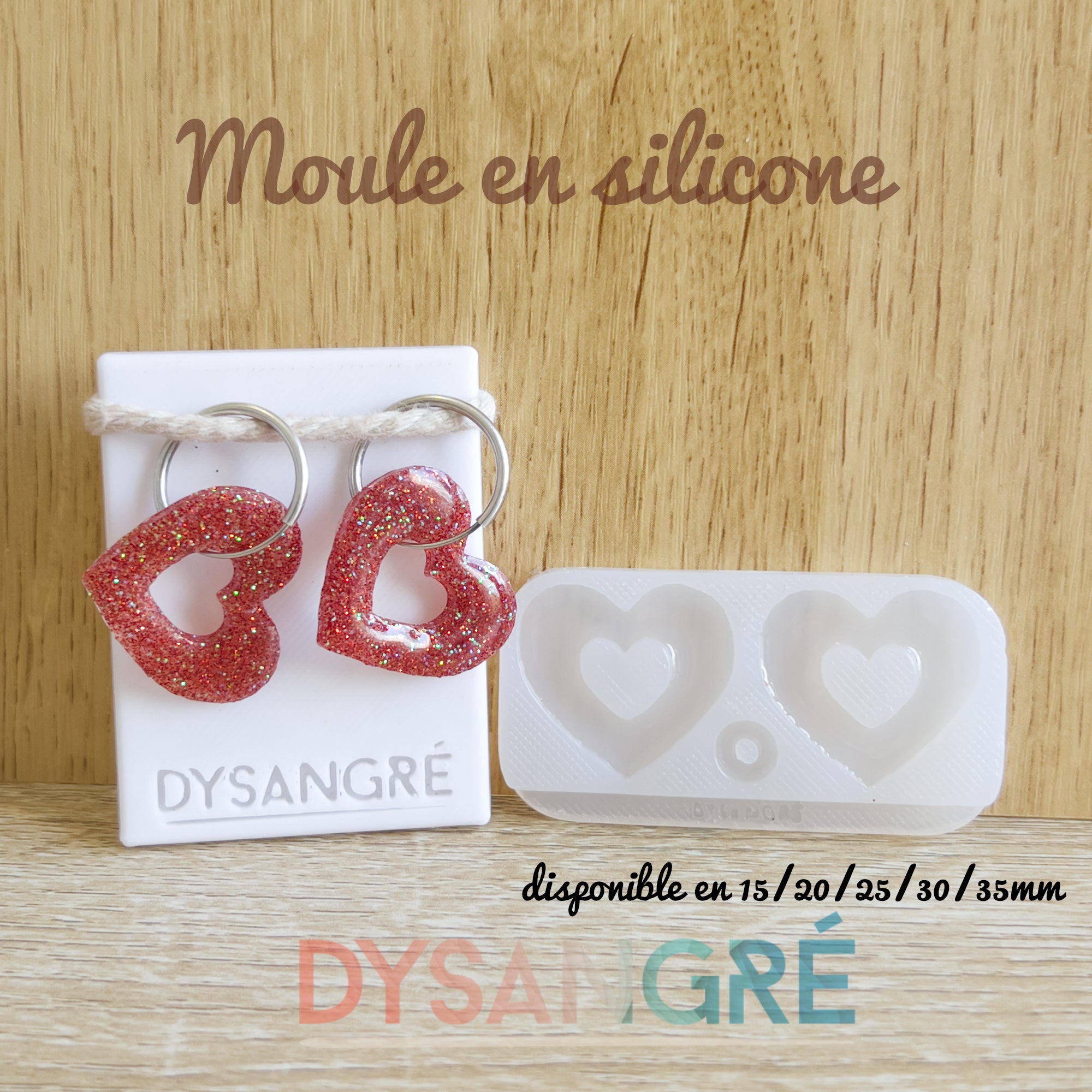 Moule en silicone Pampilles coeur évidé 1