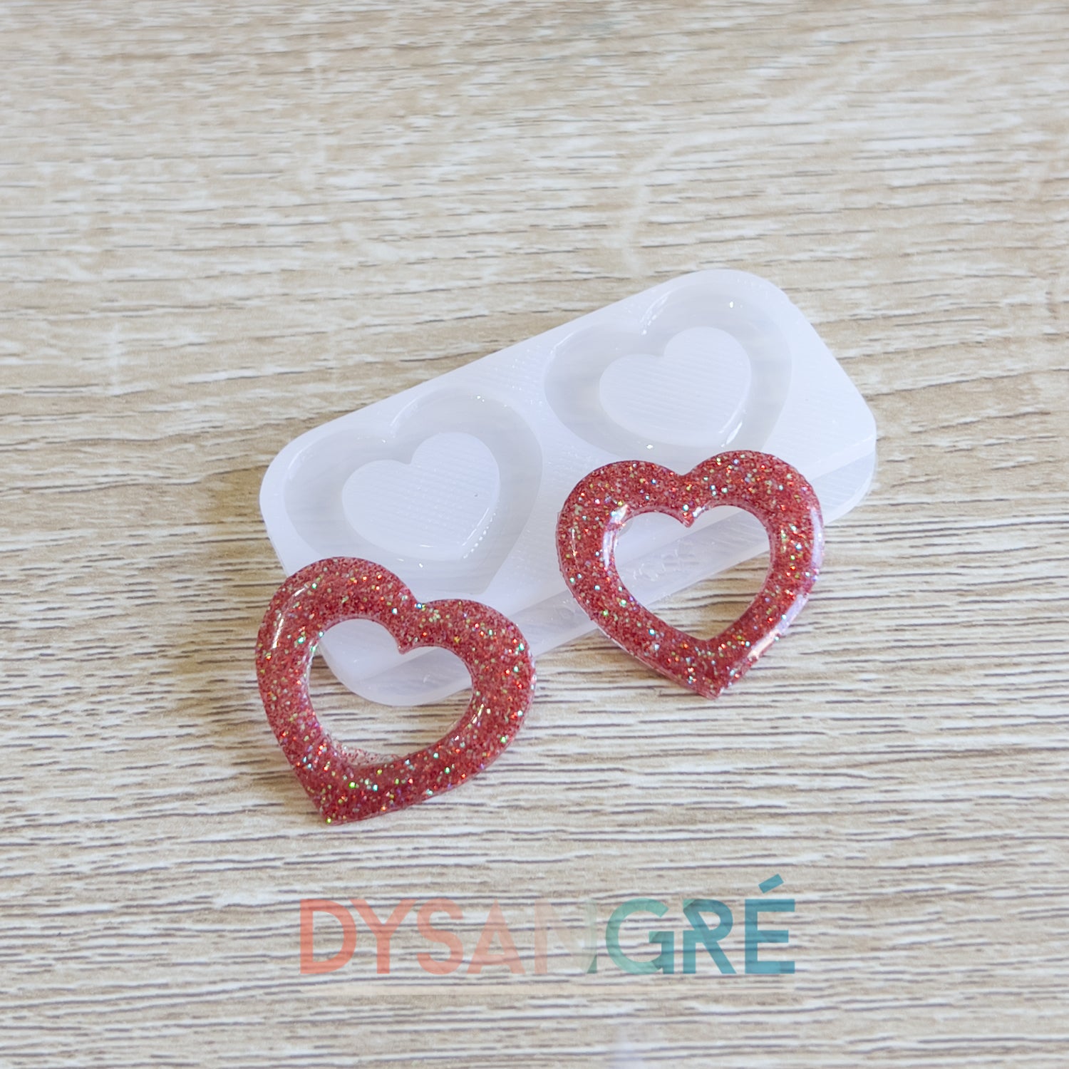 Moule en silicone Pampilles coeur évidé 2