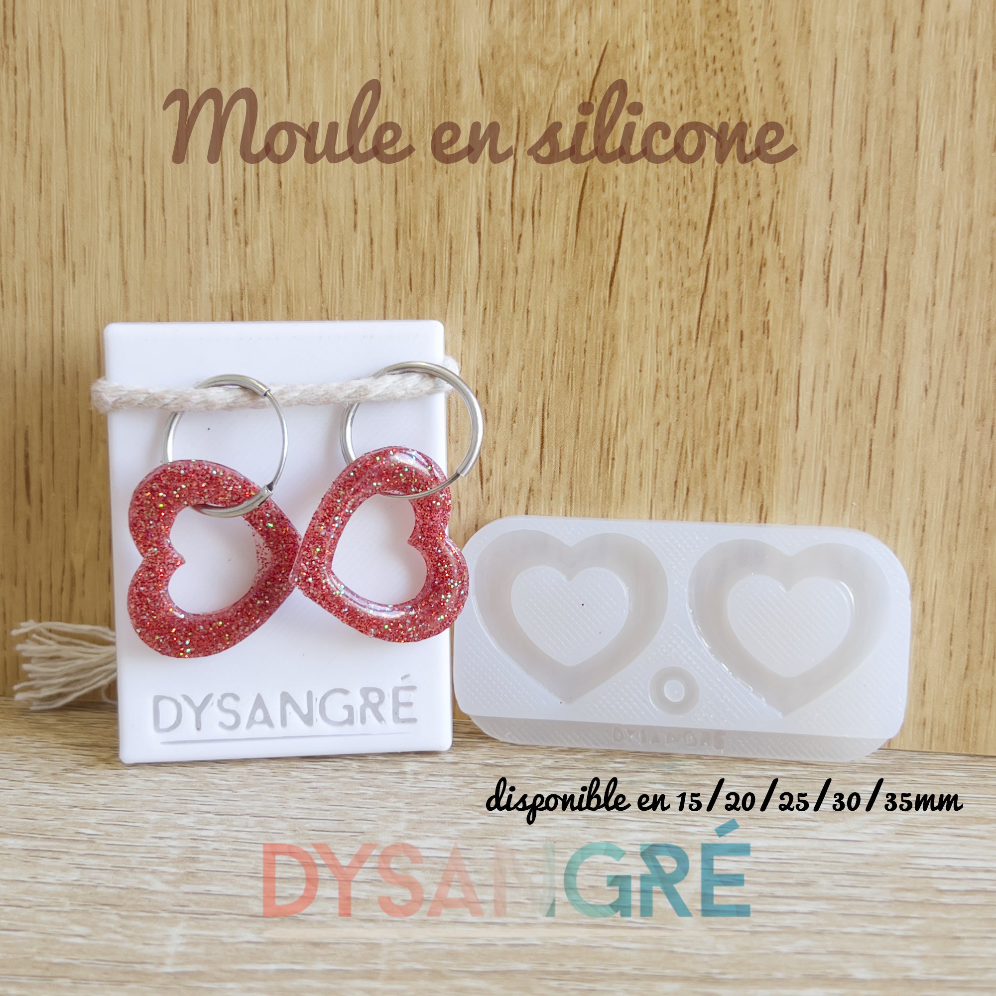 Moule en silicone Pampilles coeur évidé 2