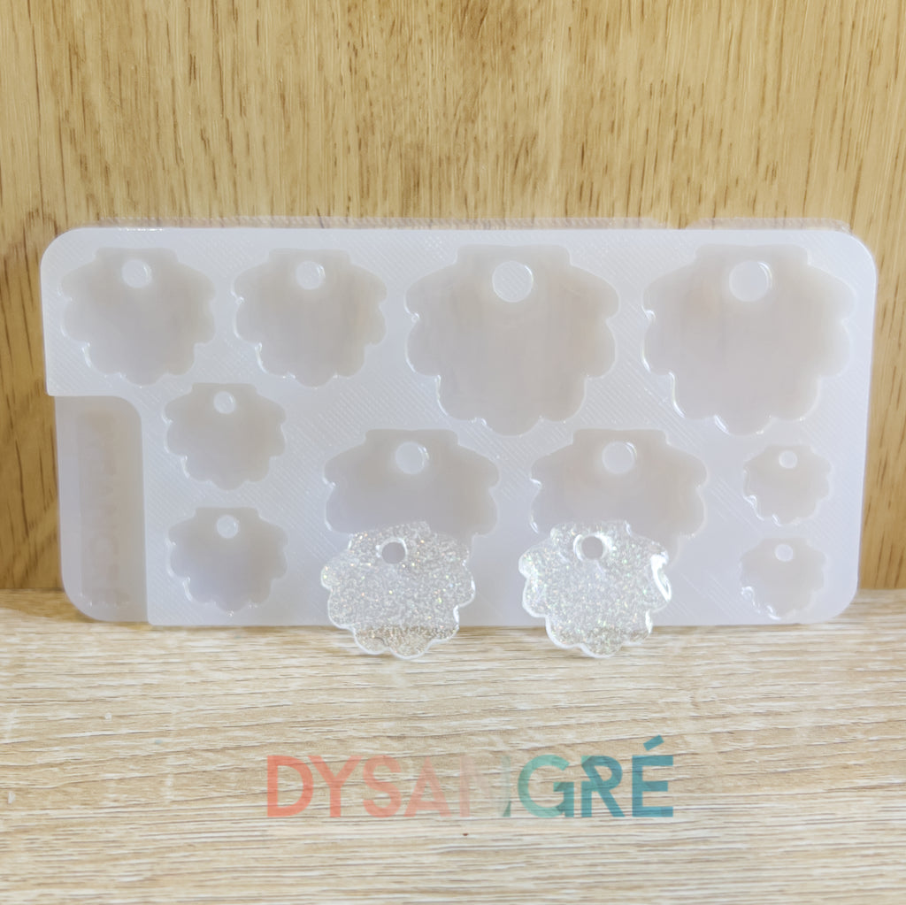 Moule en silicone Pampilles Multi-tailles Coquillage