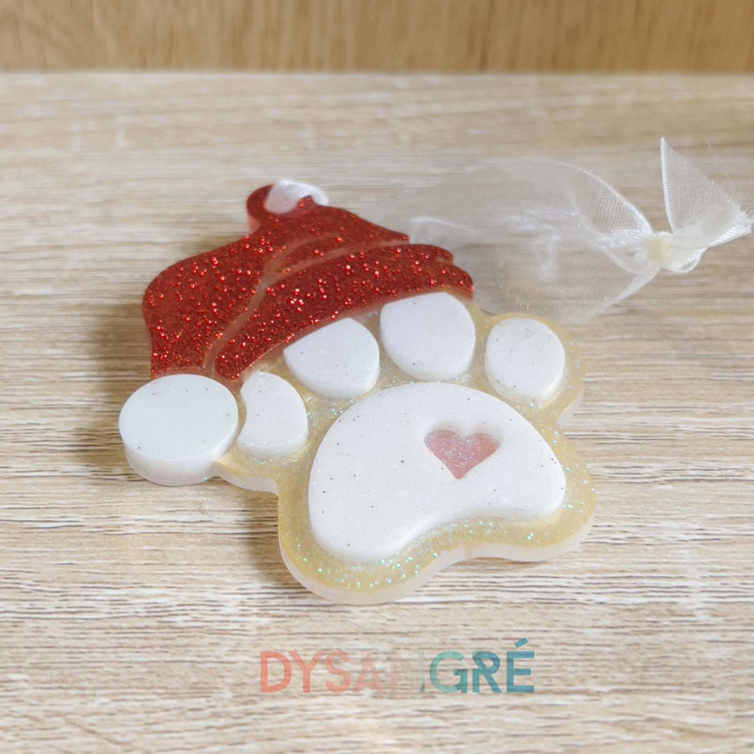 Ornement de Noël patte de Chien bonnet de Noël