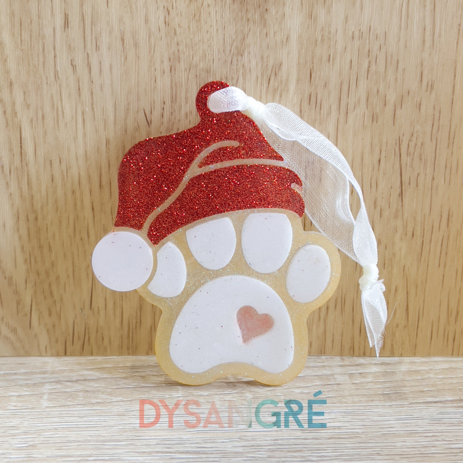 Ornement de Noël patte de Chien bonnet de Noël