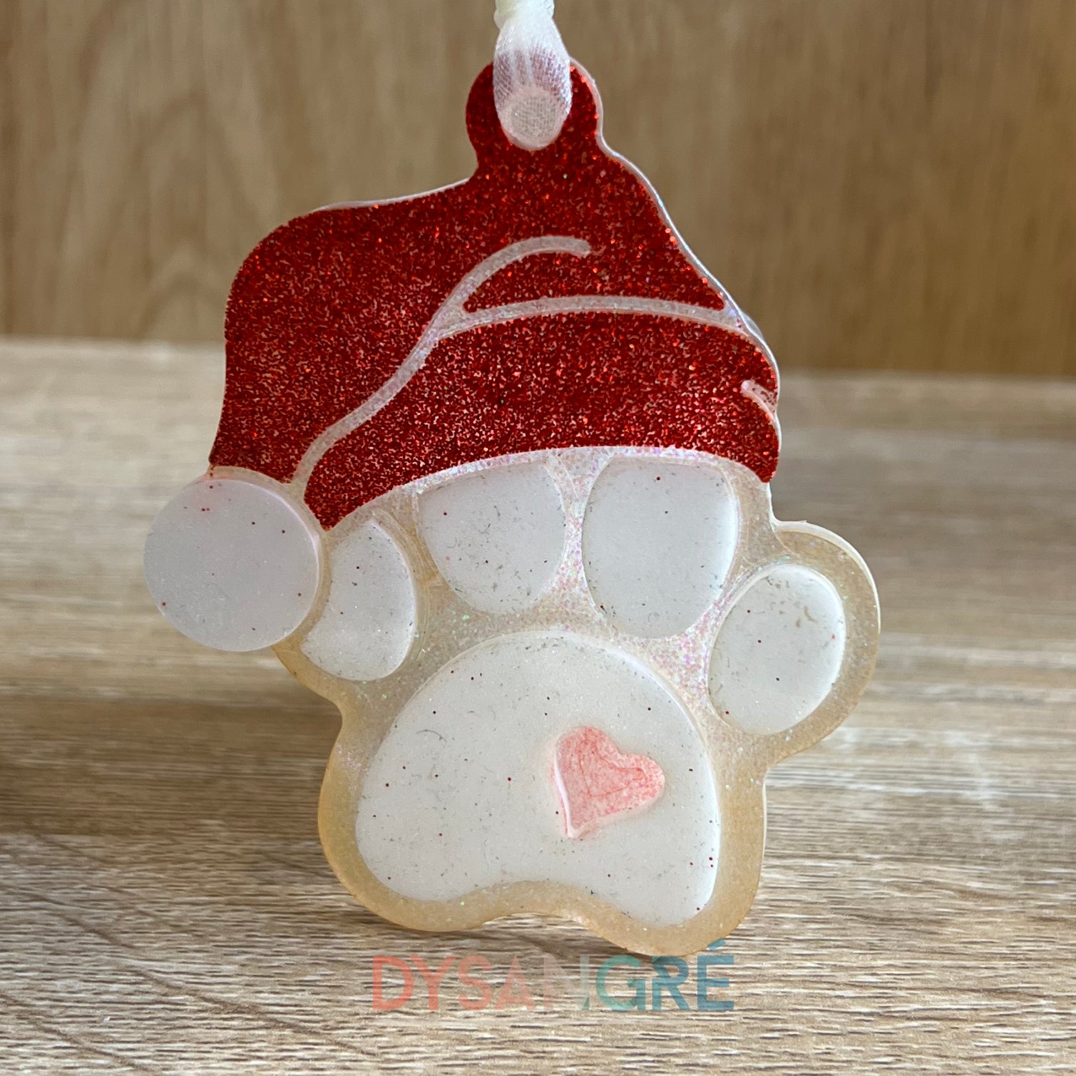 Ornement de Noël patte de Chien bonnet de Noël