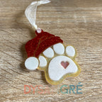 Ornement de Noël patte de Chien bonnet de Noël