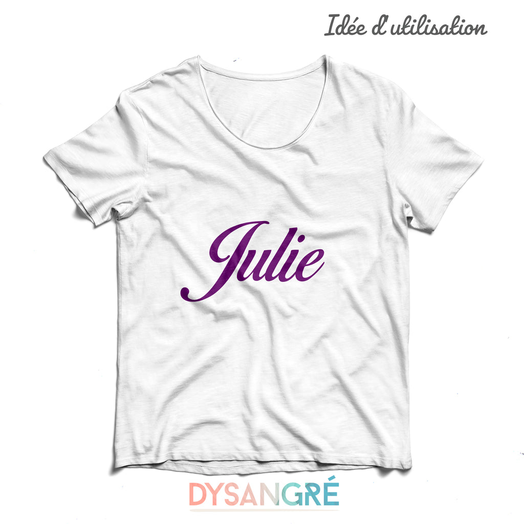 Flexs thermocollant prénom avec typographie aux choix thème Manuscrit