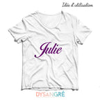 Flexs thermocollant prénom avec typographie aux choix thème Manuscrit