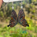 Boucles d'oreilles ailes de papillons violette