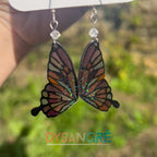 Boucles d'oreilles ailes de papillons violette