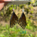 Boucles d'oreilles ailes de papillons marron