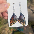 Boucles d'oreilles ailes de papillons marron
