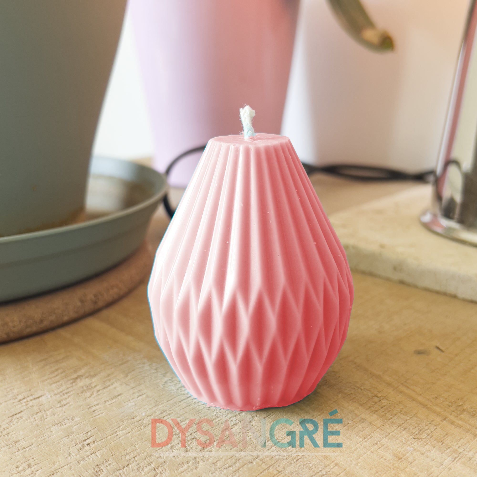 Bougie bijoux rose senteur Baie givré