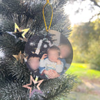 Boule de Noël en bois visuel de votre choix 75mm