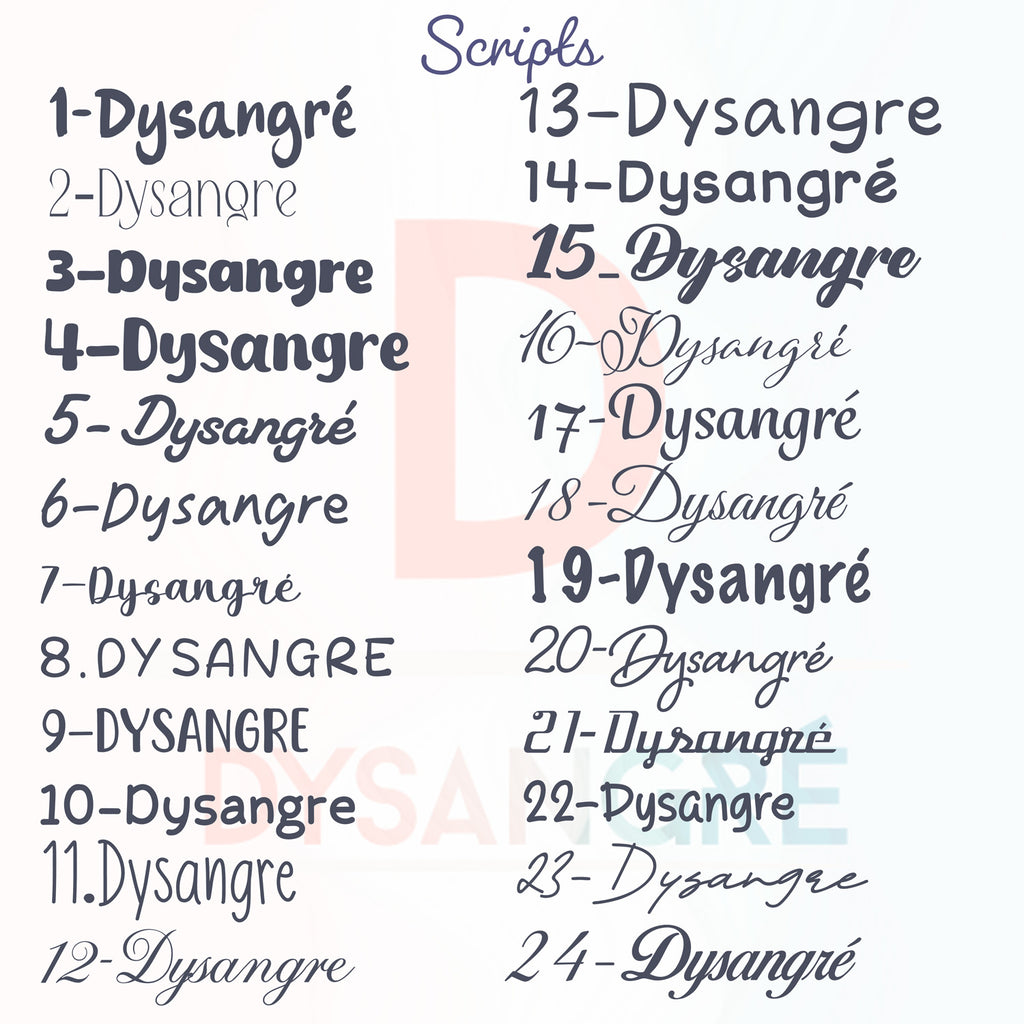 Flexs thermocollant prénom avec typographie aux choix thème Manuscrit