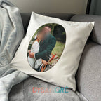 Housse de coussin personnalisée Ovale avec votre photo et prénom